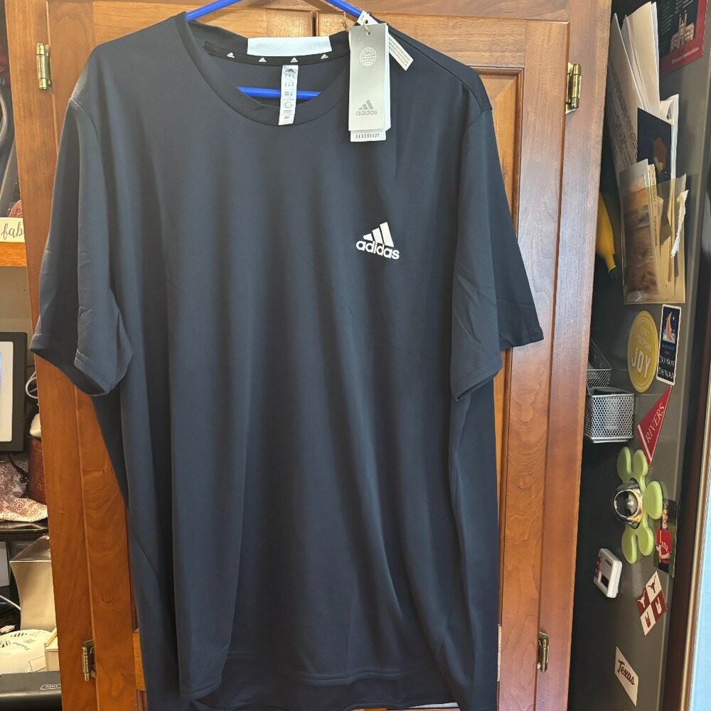 NWT Adidas Aeroready Regular Fit Navy Tee XL
